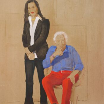 Peinture intitulée "Mr and Mrs G" par Axelle Du Rouret, Œuvre d'art originale, Tissu