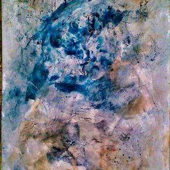 Painting titled "BLEUES 3" by Zahia, Original Artwork