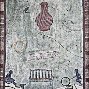 Painting titled "The Empty Bench 2 ,…" by G A R T N E R, Original Artwork, Acrylic