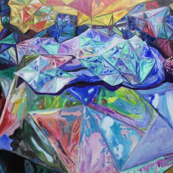 Painting titled "Tes visages éternels" by Alice Goudon, Original Artwork, Fabric