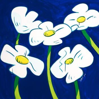 Painting titled "Daisies" by Takeru Amano, Original Artwork, Acrylic
