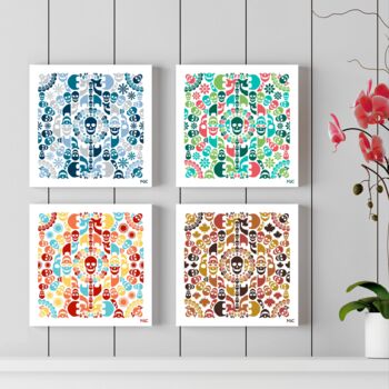 Arts numériques intitulée "KaleidoSkull (Quadr…" par Monira Sophan De Cuadra (Msc), Œuvre d'art originale, Impression numéri…