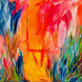 Peinture intitulée "Power nature, Fire,…" par Eva Marc'H, Œuvre d'art originale, Acrylique Monté sur Châssis en bois