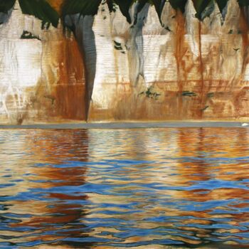 Painting titled "Paréidolie n°35 - F…" by Benoît Moreau, Original Artwork, Oil Mounted on Wood Stretcher frame