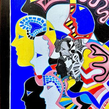 Printmaking titled "Reflexions" by Anita Bauer, Original Artwork, Acrylic