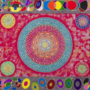 Painting titled "coeur de bulles " by Vincent Schurck, Original Artwork, Acrylic