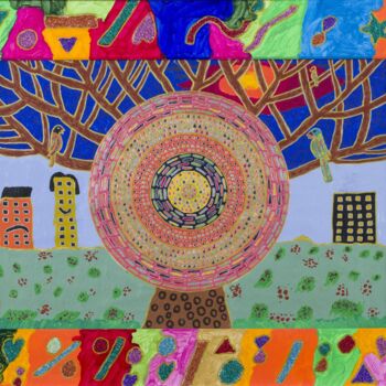 Painting titled "enfance " by Vincent Schurck, Original Artwork, Acrylic
