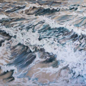Painting titled "Ocean, Seignosse" by Aude Monier, Original Artwork, Acrylic