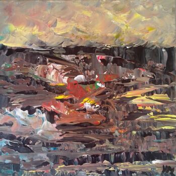 Painting titled "FLAMMES" by Yammes, Original Artwork, Acrylic