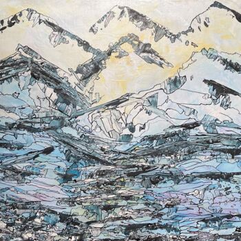 Painting titled "MONTS ENNEIGEES" by Yammes, Original Artwork, Acrylic