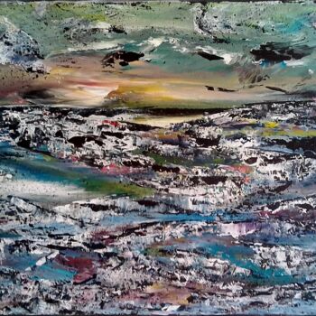 Painting titled "LE CIEL VOILE" by Yammes, Original Artwork, Acrylic