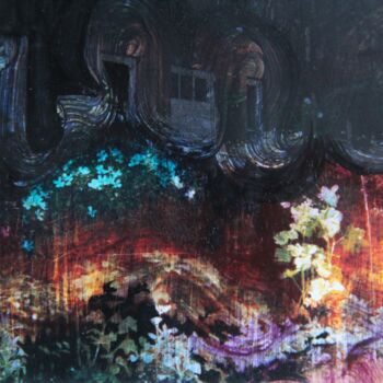 Painting titled "Nightgarden VII" by Sarah Knill-Jones, Original Artwork, Watercolor Mounted on Cardboard