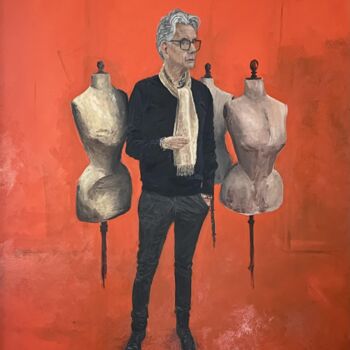 Painting titled "Le couturier" by Pellen Pascal, Original Artwork, Oil