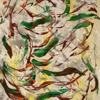 Peinture intitulée "VALSE DES FEUILLES…" par Cathryn H, Œuvre d'art originale, Acrylique
