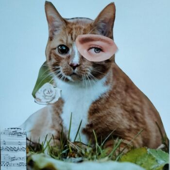 Collages titled "FEMME CHAT" by Lielie Sellier, Original Artwork, Collages