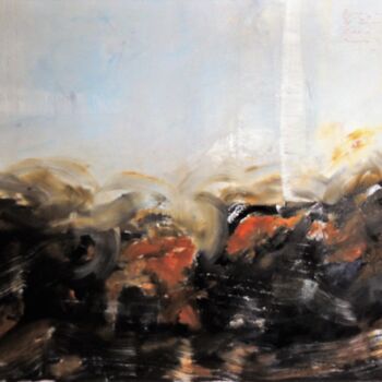 Painting titled "EVENING BREEZE" by Eleni Pappa Tsantilis, Original Artwork, Oil