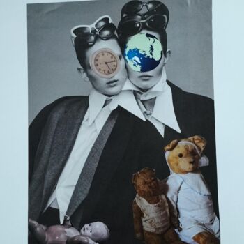 Collages titled "HORLOGE BIOLOGIQUE" by Lielie Sellier, Original Artwork, Collages