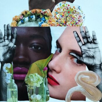 Collages intitulée "PEACE" par Lielie Sellier, Œuvre d'art originale, Collages