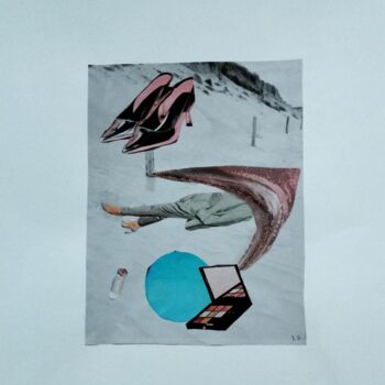 Collages intitulée "VAGUE A L'AME" par Lielie Sellier, Œuvre d'art originale, Collages