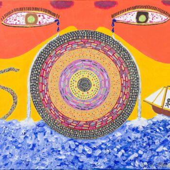 Painting titled "les larmes de l'océ…" by Vincent Schurck, Original Artwork, Acrylic
