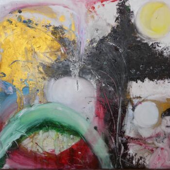 Painting titled "Mother" by Lumina Wang, Original Artwork, Oil Mounted on Wood Stretcher frame