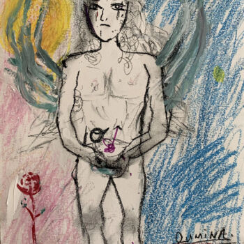 Dessin intitulée "Une étude sur l’Ang…" par Lumina Wang, Œuvre d'art originale, Fusain