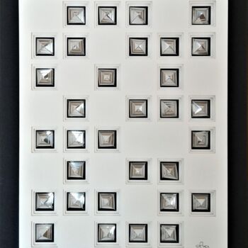 Sculpture titled "Champ de Gizeh" by Efka, Original Artwork, Collages Mounted on Other rigid panel