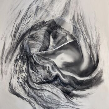 Drawing titled "Photo fusain 6" by Claudia Vialaret, Original Artwork, Charcoal