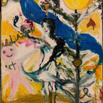Painting titled "Une Rencontre avec…" by Lumina Wang, Original Artwork, Oil