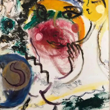 Peinture intitulée "Messager " par Lumina Wang, Œuvre d'art originale, Huile