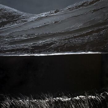 Peinture intitulée "The Black Lake " par David Géry, Œuvre d'art originale, Bois
