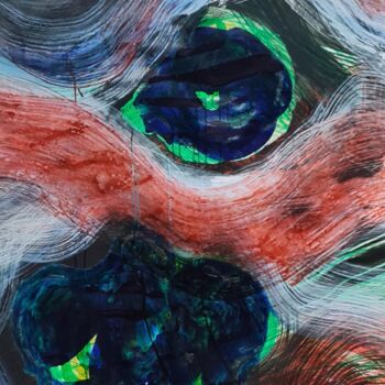 Drawing titled "Jardin Zen N°2" by Bernard Bonnet, Original Artwork, Acrylic