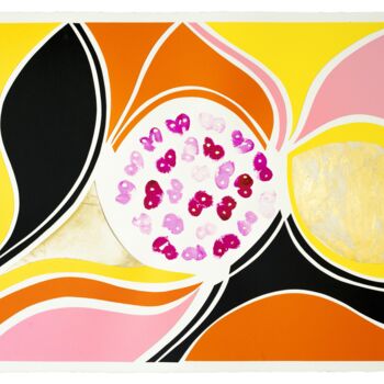 Collages titled "Eclosion corporelle " by Virginie Rasmont, Original Artwork, Collages