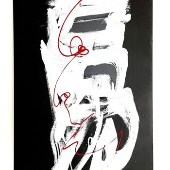Painting titled "Duo rouge et blanc" by Audrey Steiner, Original Artwork, Acrylic