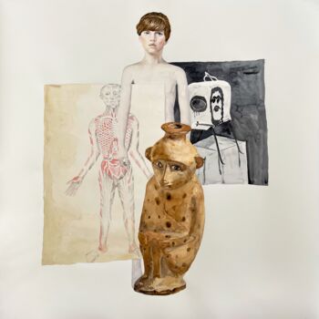 Painting titled "Coming back to my o…" by Nathalie Talec, Original Artwork, Watercolor