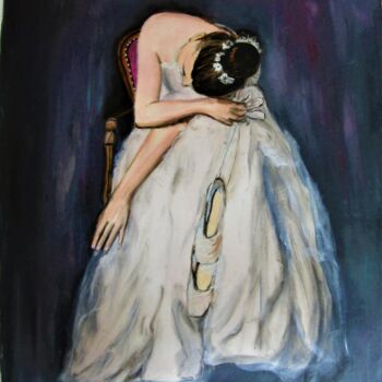 Painting titled "La Ballerine" by Véronique Aufrere, Original Artwork, Oil
