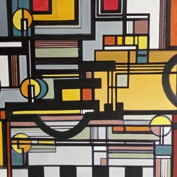 Painting titled "Le jongleur" by Christian Vernier, Original Artwork, Fabric
