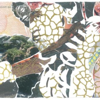 Collages intitulée "Polinesia, guerrier…" par Marc Raynaud, Œuvre d'art originale, Collages