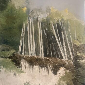 Painting titled "Des racines et enfi…" by Guillaume De Baudus, Original Artwork, Oil