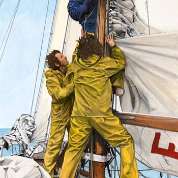 Peinture intitulée "Changement de drisse" par Arnaud Feuga, Œuvre d'art originale, Tissu