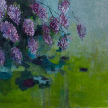 Painting titled "Serie del'eau, 130…" by Andrea Szatmary, Original Artwork, Fabric