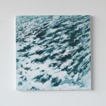 Painting titled "Ecume, étude." by Aude Monier, Original Artwork, Acrylic Mounted on Wood Stretcher frame