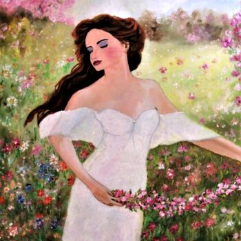 Peinture intitulée "Partie de campagne" par Véronique Aufrere, Œuvre d'art originale, Huile