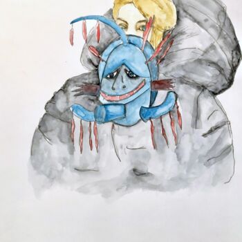 Painting titled "THE ONE WHO FEELS B…" by Nathalie Talec, Original Artwork, Watercolor