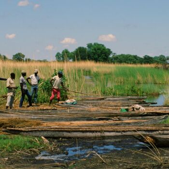 Photographie intitulée "Botswana - piroguie…" par Christian Ebel, Œuvre d'art originale, Photographie argentique