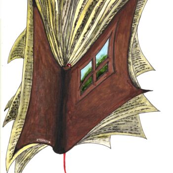 Dessin intitulée "Ogm Livre 01" par Maurice Amzallag Mo, Œuvre d'art originale, Impression numérique
