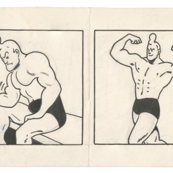 Drawing titled "Cowboy Henk, La Nou…" by Herr Seele, Original Artwork, Ink