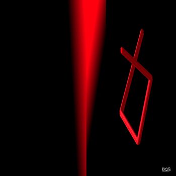 Dessin intitulée "Rayon Rouge 1" par Olivier Bosquillon Alias Bos, Œuvre d'art originale, Papier