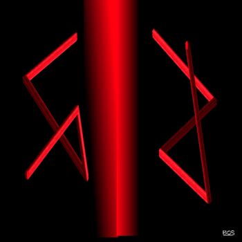 Drawing titled "Rayon Rouge 3" by Olivier Bosquillon Alias Bos, Original Artwork, Paper