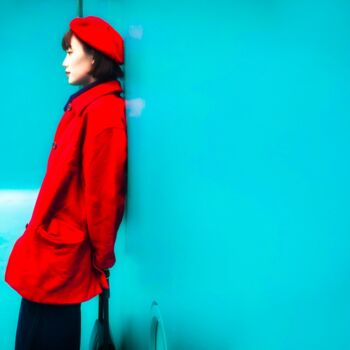 「La fille au manteau…」というタイトルの写真撮影 Pascal Potierによって, オリジナルのアートワーク, アルミニウム